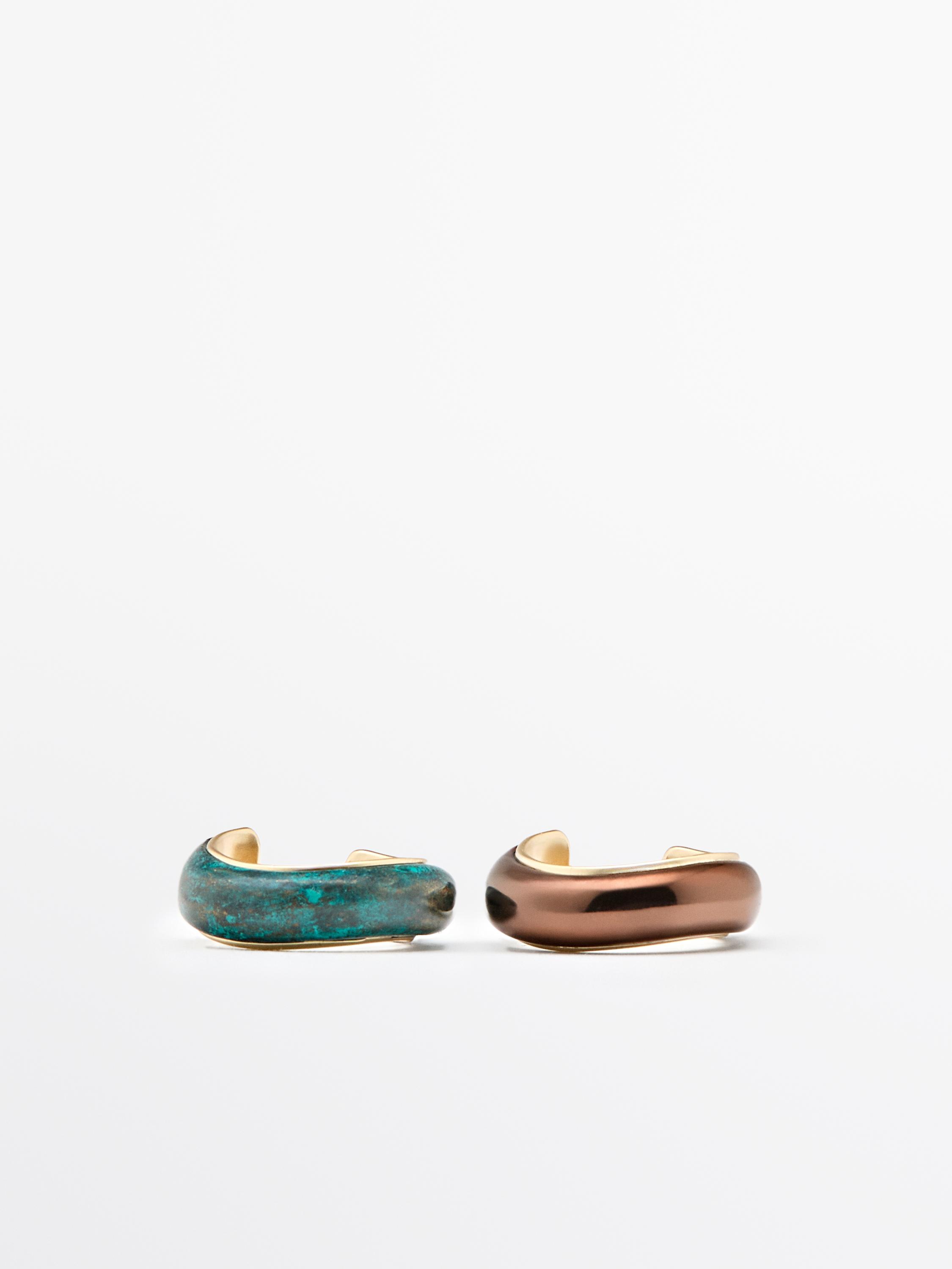 Pack of bronze-effect rings